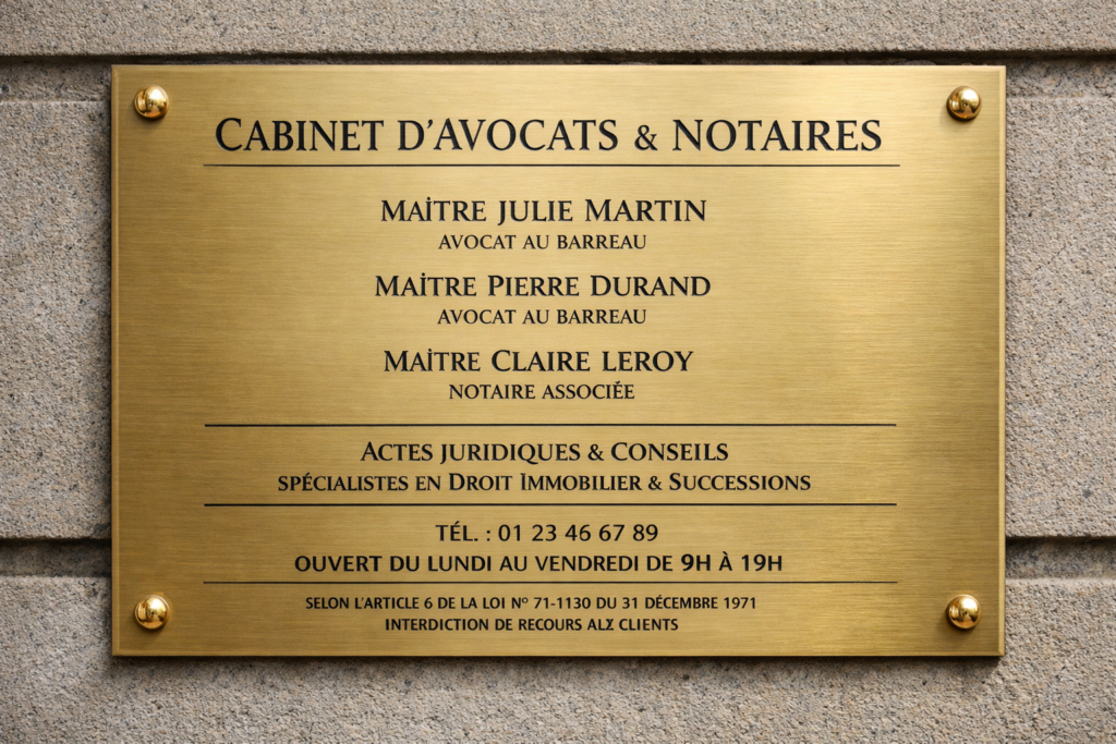 plaque en conformité