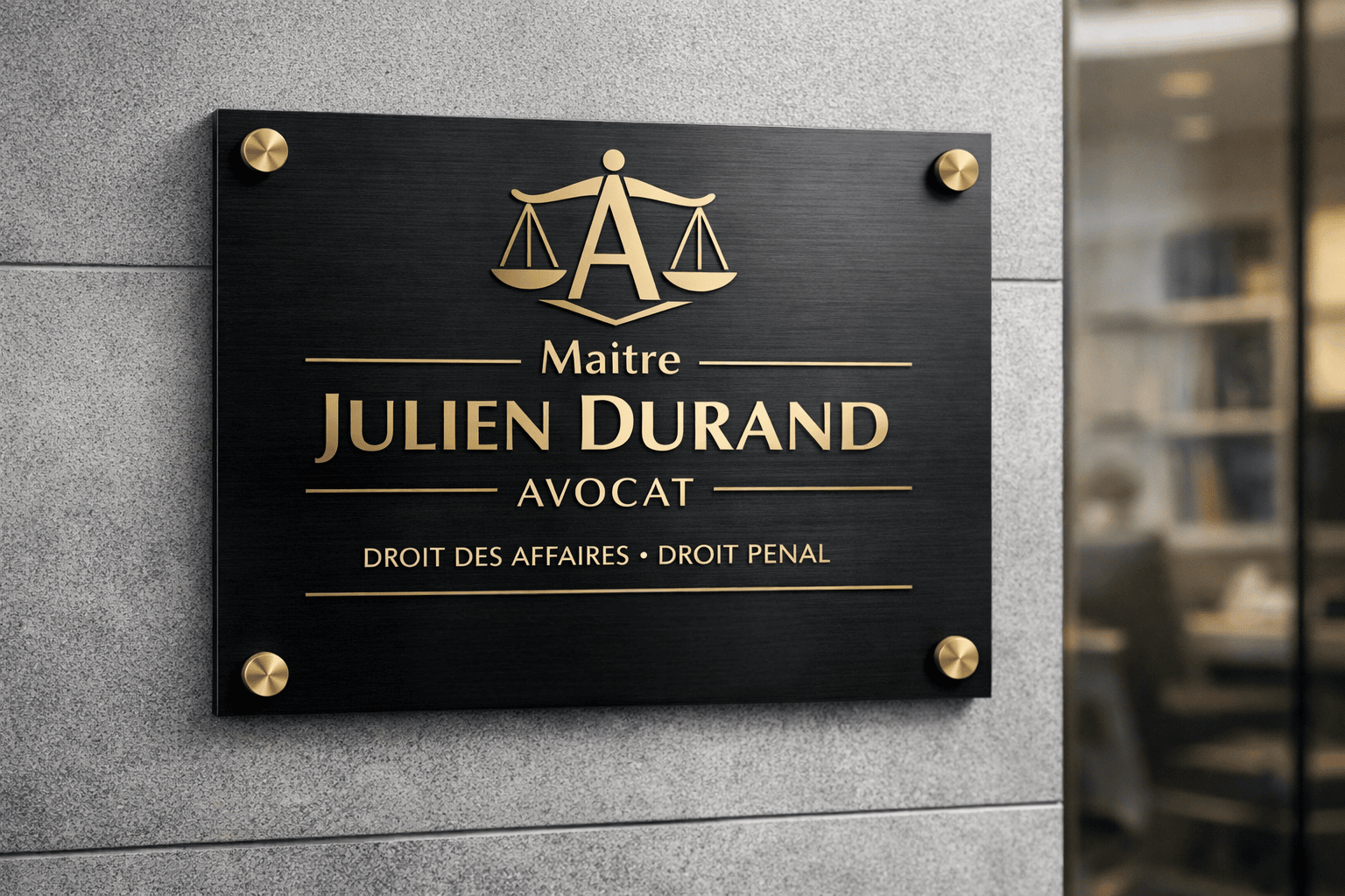 5 exemples de plaques professionnelles modernes pour jeunes cabinets d’avocat