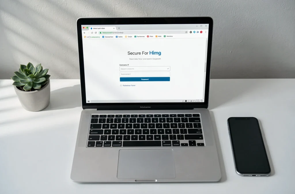 Connexion sécurisée à l'interface de la boîte mail académique de Lyon sur un ordinateur portable